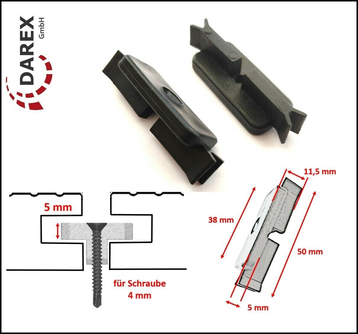 500 WPC UNI Clips Befestigung Klammern Montageclip 4 bis 7 mm20 Endclips GRATIS