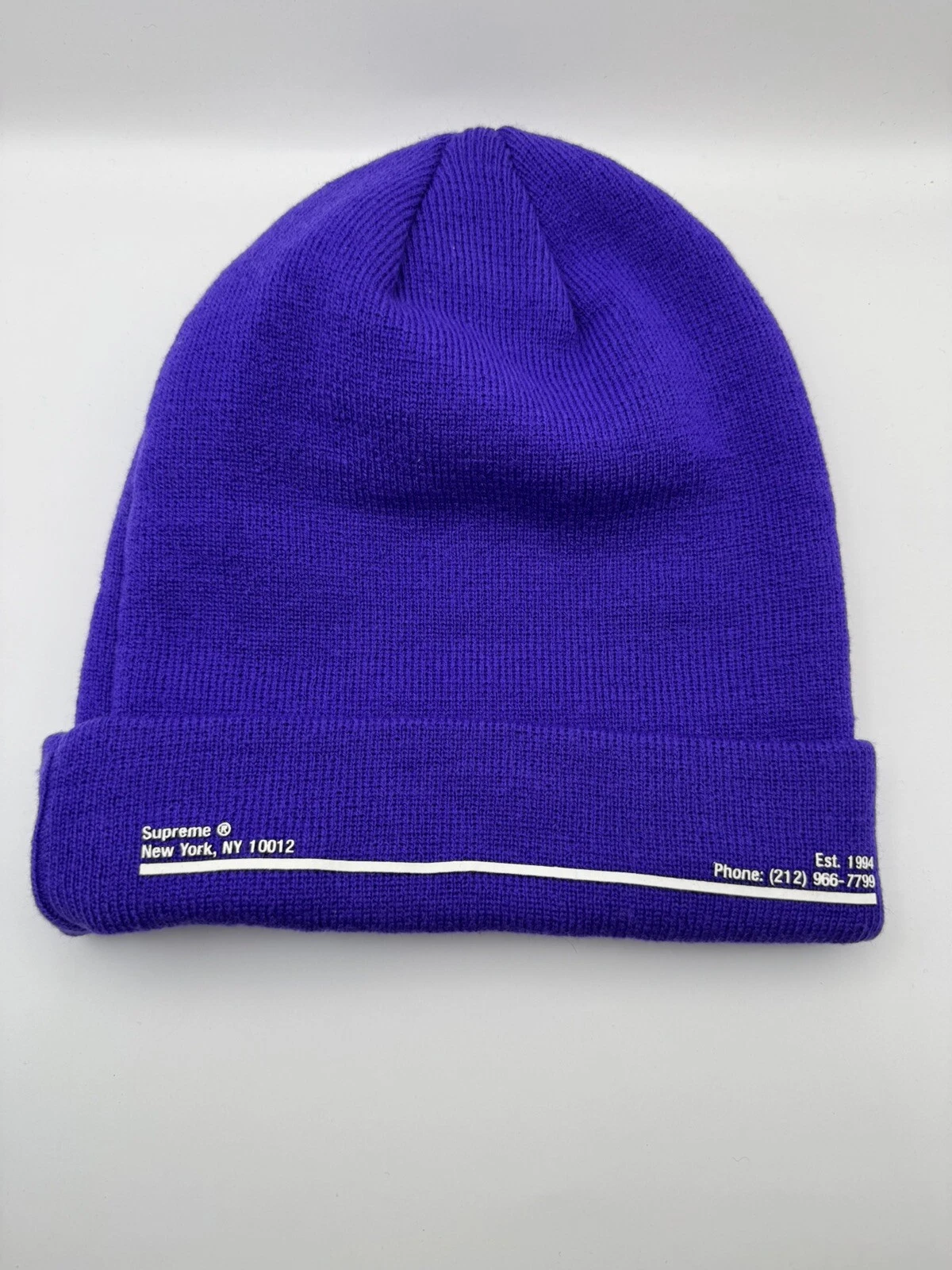 Bonnet Supreme New Era Shop violet NYC New York Bowery d'occasion FW20