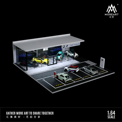 Diorama 1:64 Car Garage Model LED City Car Showroom Scene Display Building Model - Picture 63 of 102
