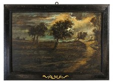 Giuseppe Sidoli ( Piacenza 1884 - 1975 ) Quadro Dipinto Olio su Tavola Paesaggio