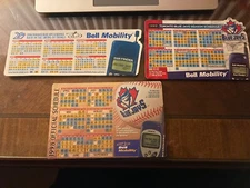 (3) 1996,97,98 Toronto Blue Jays Baseball Magnet Schedule - Bell Mobility