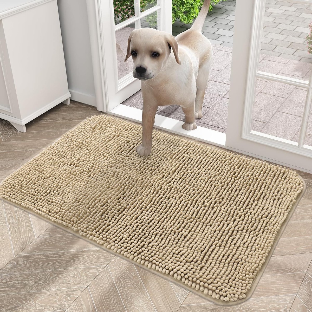 Dog Door Mat for Muddy Paws Absorbs Moisture and Dirt Absorbent
