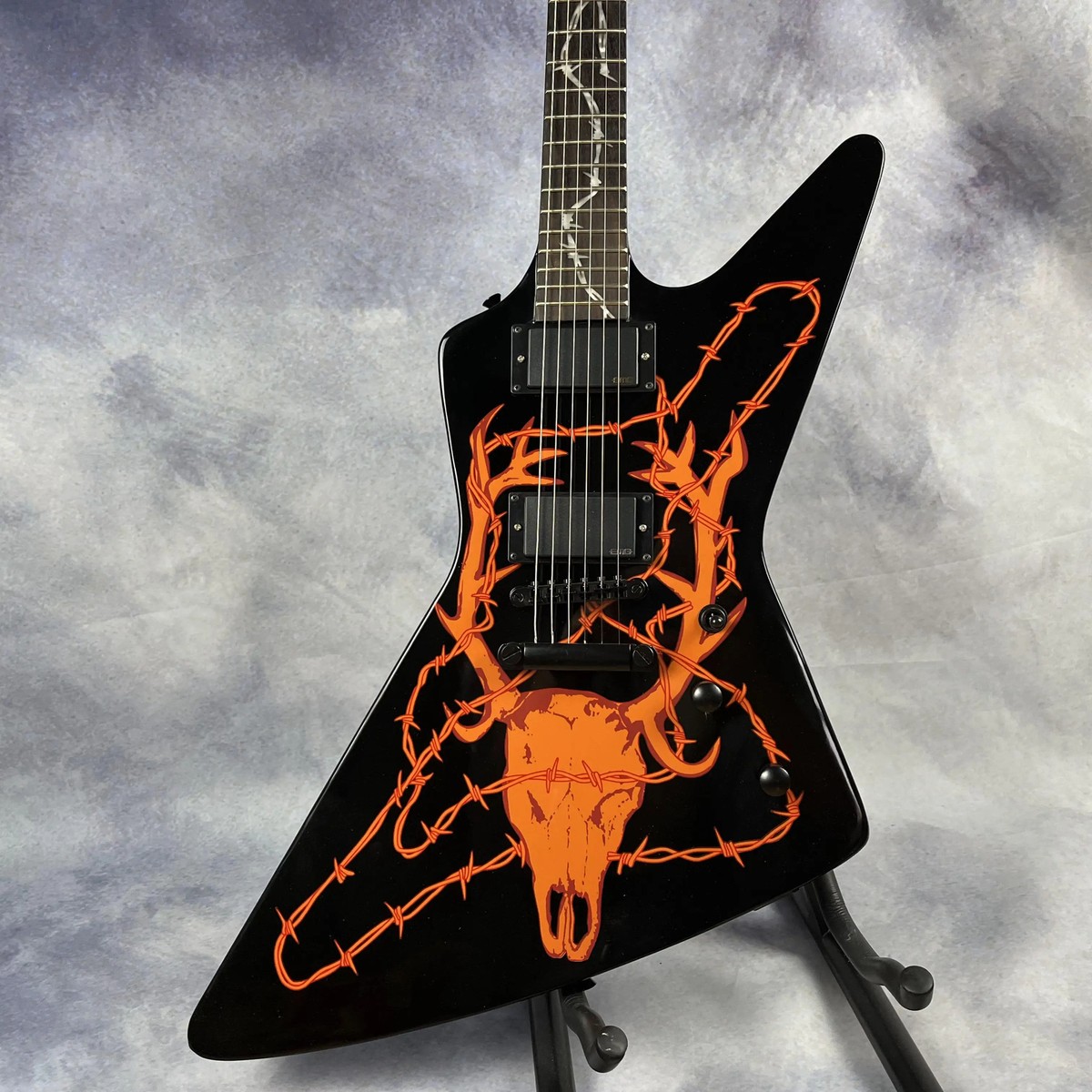 NEW Electric Guitar James Hetfield Elk Skull Guitar Solid Body