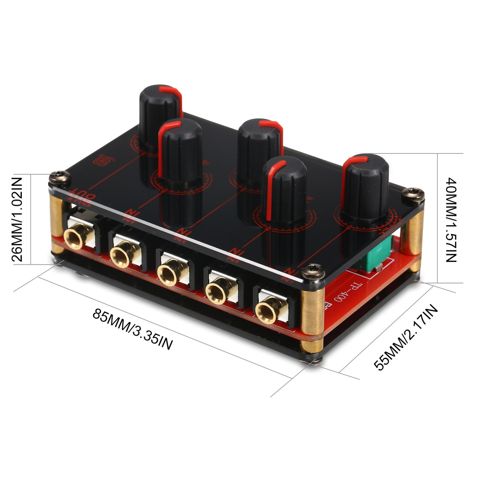 4-Channel Line Stereo Mixer Audio Mixer 4-in-1-out Passive Mixer Module ...