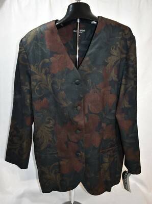 Ellen Figg Blazer Multi-Color Blazer Size 14 Jacket Women's Vintage 