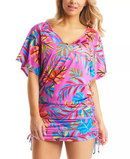 Bar III Womens Size Small Paradise In The Palms Adjustable Caftan Cover-Up 88