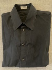 GIANNI VERSACE Made in Italy Vintage Asymmetric Seam Shirt in Black Size 50