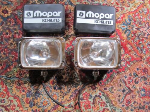 Vintage NOS Mopar KC Lights w/  Covers 6x9 Rectangular Hilites - Picture 1 of 8