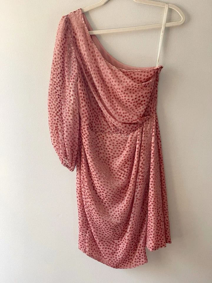 Vestido Shoshanna Talla 2 Zadie Un Hombro Rosa Malva SIN ALTERAR NUEVO SIN ETIQUETAS Foto 4 de 4