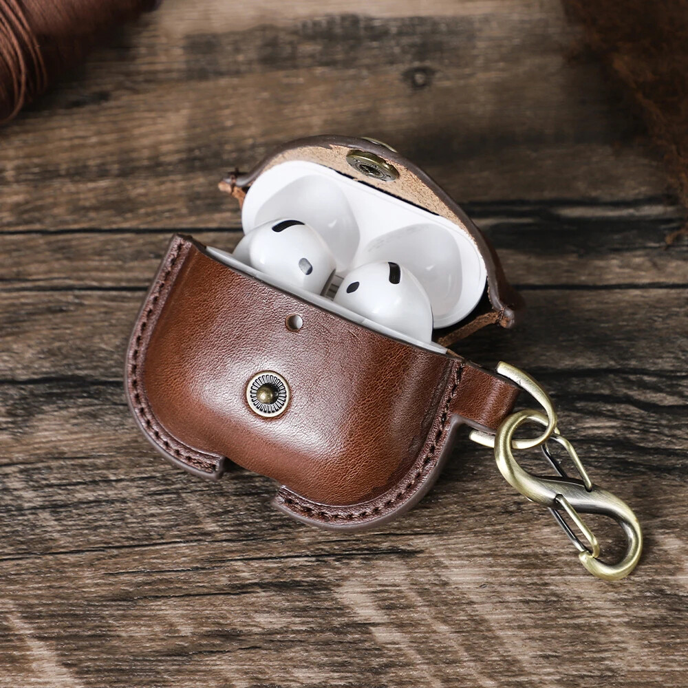 Genuine Leather Case For Apple AirPods 4 (2024) Earphones