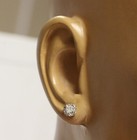14k white gold .64ct I1 VS H princess diamond stud earrings — photo 9