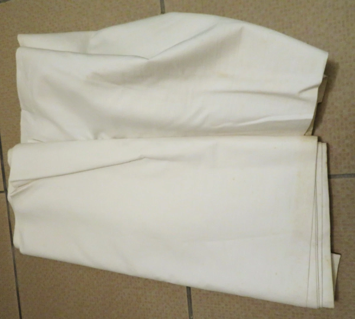 Coupon De Tissu Coton Blanc 105 X 120 Cm - Uni, Neuf - Pour Couture Et Projets Créatifs