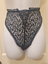 Vintage 90s Victorias Secret Gold Label Sheer Black Lace Nylon Brief Panties M 6