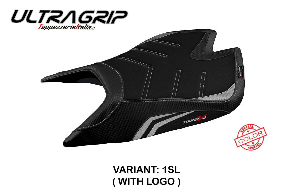Aprilia Tuono V4 Factory 2021-2026 Seat Cover Tappezzeria Ultragrip Silver Black