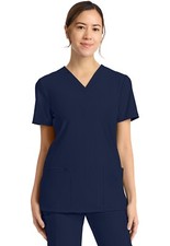 Cherokee Achieve Women's 2-Pocket V-Neck Top CK832 NAVN Navy Free Ship
