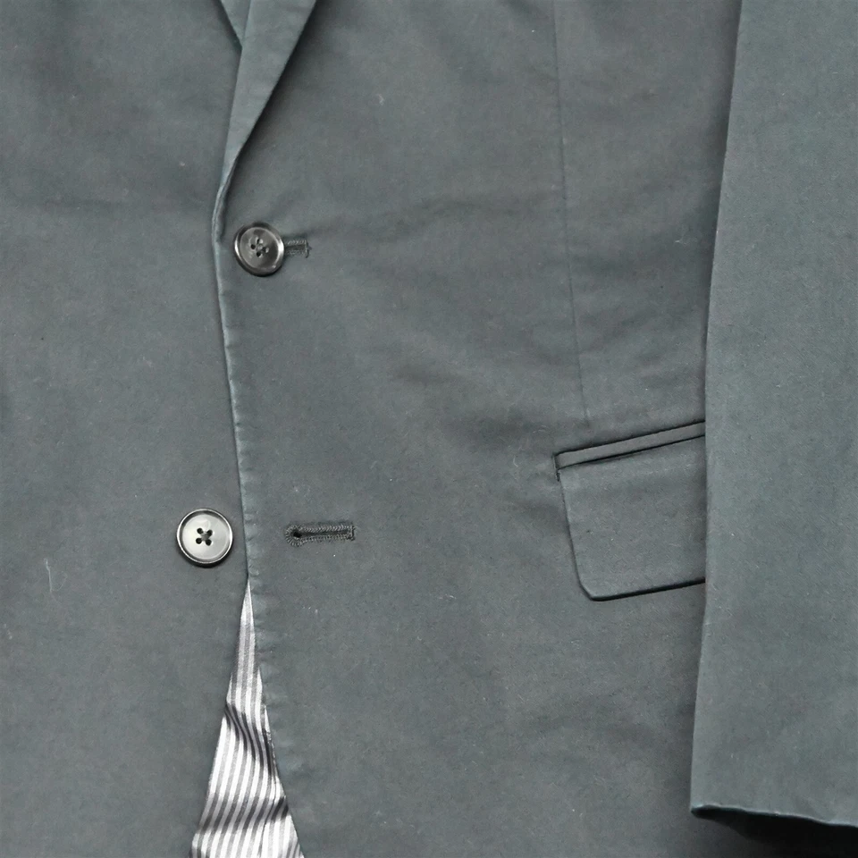 Express 38S Black Brushed Cotton Peak Lapel Mens Blazer Suit Jacket Sport Coat - Image 3 of 4