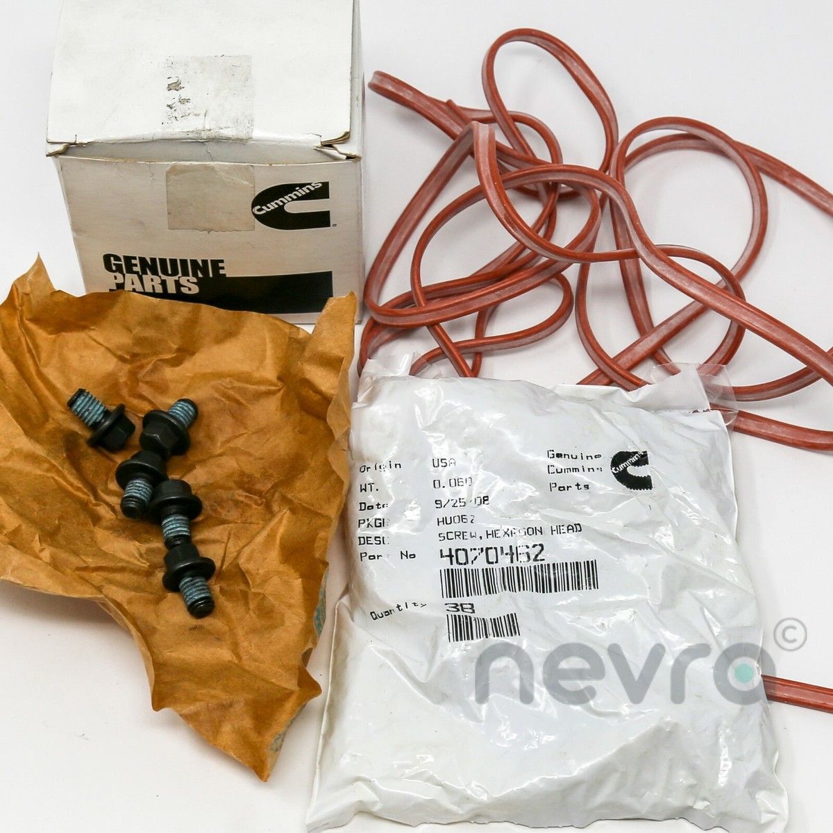 Cummins 4089995 Front Gear Cover Seal Kit with 4070462 Hexagon 