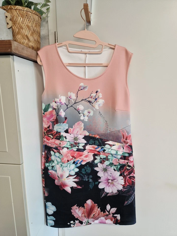 Alba Moda Kleid Gr 40 L Sommer Sommerkleid Urlaub Stretch Blumen Cocktail Abend - Bild 2 von 4