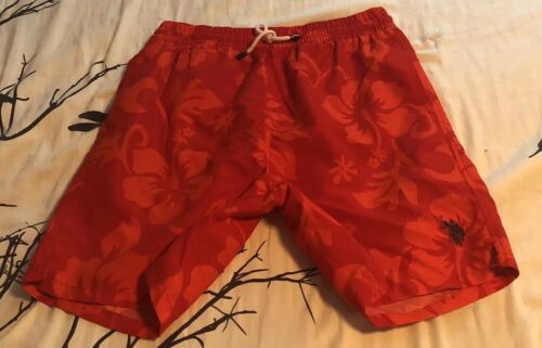 US Polo Assn. Men's Red And Orange Hawaiian Floral Print Swim Trunks SZ.LG. - Picture 1 of 10