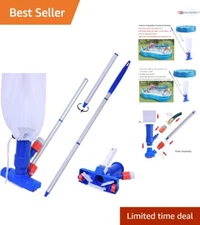 Jet Vacuum Fiberglass 57" Portable No Power Garden Hose Pool Spa Cleaning Tool