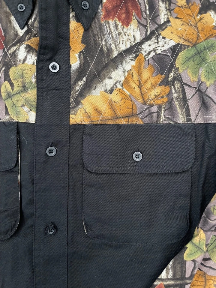 Master Sportsman Camo Shirt Men's Medium Black Pockets Hunting Outdoor - Image 3 of 4