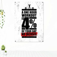 Inspirational Poster Tapestry Wall Art Fitness Workout Banner Flag Gym Decor