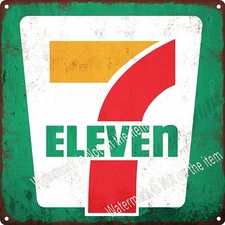7 Seven 11 ELEVEN GAS STATION Service Man Cave Metal Sign 12x12" A767