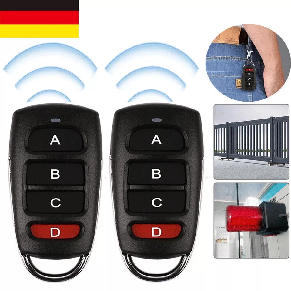2X Universal 433MHz Funk Fernbedienung Garagentor Handsender Lernfähig DE - Bild 2 von 4