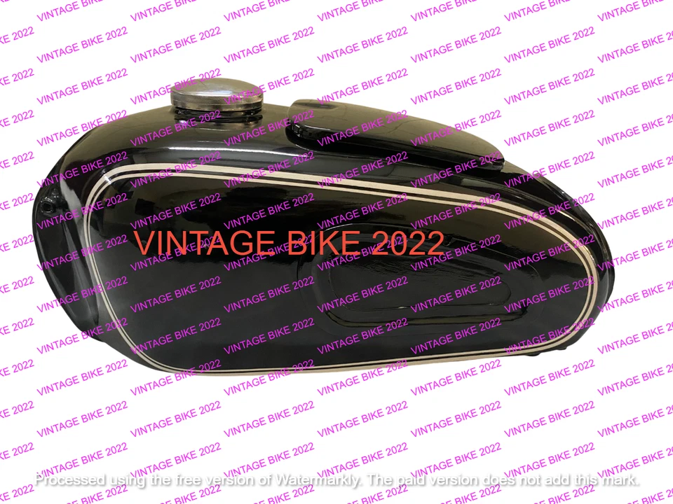 BMW R26 1956-60 R27 1960-1966 SCHWARZ STAHL GAS KRAFTSTOFF BENZINTANK + DECKE... - Image 2 of 4