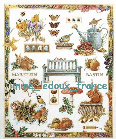 Broderie Lanarte 34263 Bastin d'époque, kit point de croix en lin haut de gamme