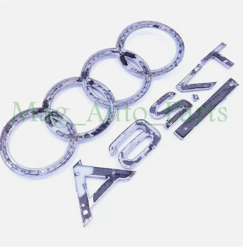 02 03 04 Audi A6 2.7T Quattro Trunk Lid Emblem Nameplate OEM Rear Rings Logo - Image 2 of 2