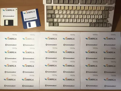 24 Etichette AMIGA per Floppy Disk 3,5 Pollici