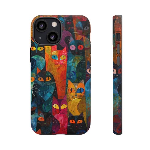 Abstract Cats Dynamic Painting Phone Case for iPhone, Samsung Galaxy, Pixel - 第 72/175 張圖片