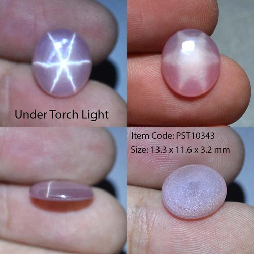 6.05 Ct 13.3x11.6 MM Pink Star Sapphire 6 Rays Lab Created VDO PST10343