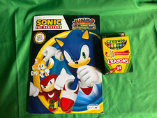Sonic the Hedgehog Jumbo coloring activity book- with a box of 24 Crayons