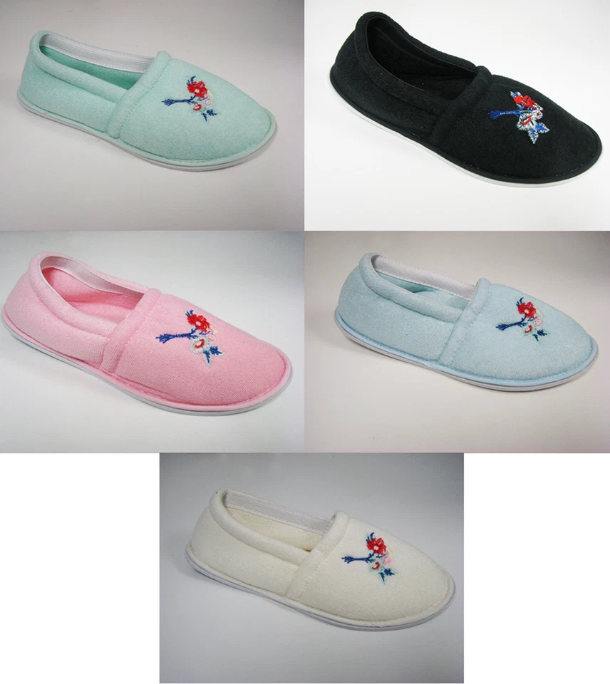 Chinelos femininos Terry Close Back House conforto mocassim sapatos, tamanhos: P, M, G, XL - Imagem 2 de 2