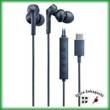 Audio Technica ATH-CKS330NC USB C Earphones Blue Solid Bass ANC Mic