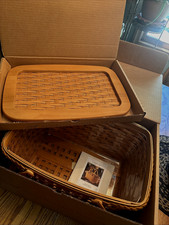 Longaberger 2000 Founder's Market Basket NEW Lid -Protector-Boxes Signed 954