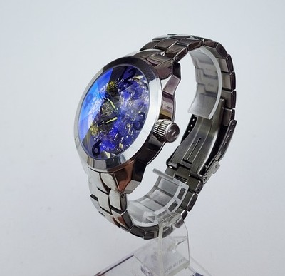 Men's SKELETON OVERSIZED AUTOMATIC Watch ANDROID AD491. Pyramid Crystal