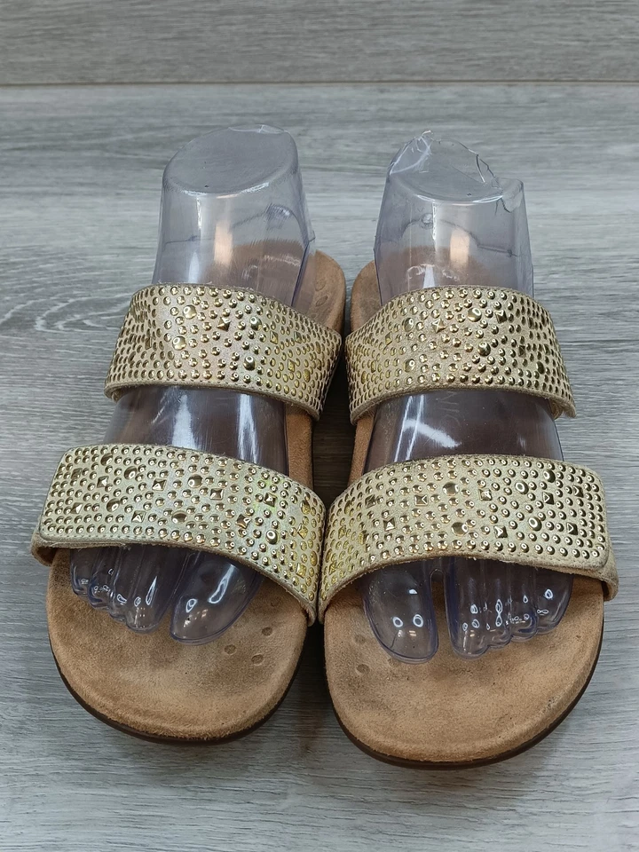 Sandalias para mujer Vionic Samoa talla 7 marrón gamuza tachonadas zapatos ortopédicos Foto 2 de 4