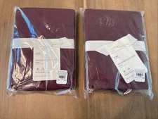 ✨2X POTTERY BARN BELGIAN FLAX LINEN KING PILLOW SHAM~MERLOT RED~36x20~NEW SEALED