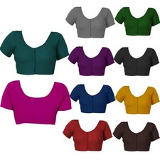 Women's Cotton Blouse Stitched Short Sleeves Handmade Suitable for Saree Blouse