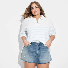 Women's Mid-Rise EasyRigid Cut-Off Denim Shorts - Wild Fable - Size 0