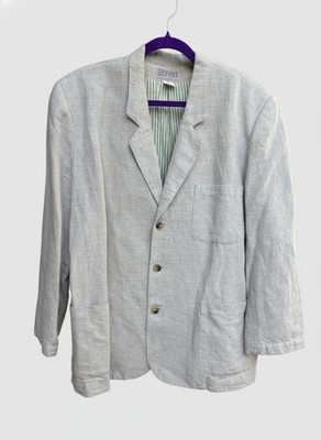 Old School Vintage Esprit Collection Beige Linen Blazer Size L