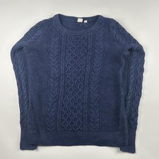 GAP dunkelblauer Pullover mit Zopfmuster - Da...