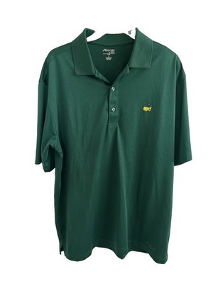 NWOT MASTERS TECH Embroidered Logo AUGUSTA Tournament Mens Golf Polo Shirt L