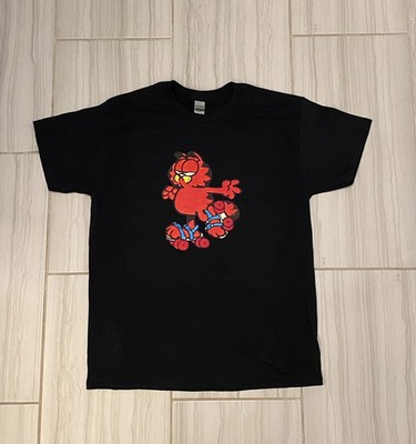 Vintage Orange Cat Roller Skating T Shirt