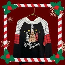 Merry Christmas Top With Three Christmas Trees Multiple Designs Size M