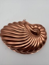 Vintage 6 Cup Copper Sea Shell Jello Food Mol...