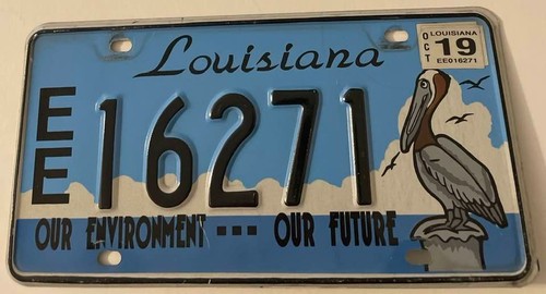 2019 Louisiana Our Environment Our Future Specialty License Plate 16271 Pelican
